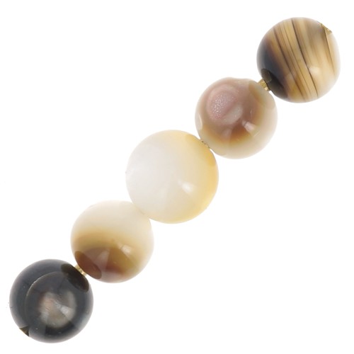 4mm Mother of Pearl Round Beads - Natural x20