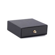 9x9x3cm cardboard Jewellery box with drawer - Black - Gold x1