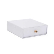 9x9x3cm cardboard Jewellery box with drawer - pearl white - Gold x1|raw }}