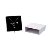 9x9x3cm cardboard Jewellery box with drawer - pearl white - Gold x1