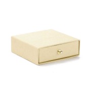 9x9x3cm cardboard Jewellery box with drawer - Natural - Gold x1|raw }}