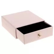 Jewelry box with drawer for cardboard set 9x9x3 cm - Rose - Gold x1