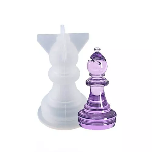 Silicone mold to make the 3D chessboard bishop 46x24 mm resin x1