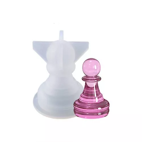 Silicone mold to make the 3D chess pawn 31x21 mm resin x1