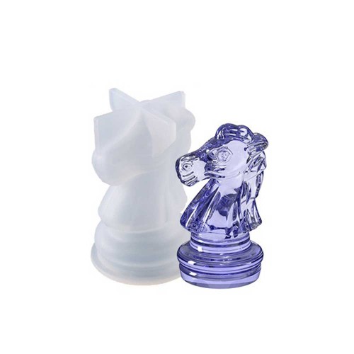 Silicone mold to make the 3D chessboard rider 42x24 mm resin x1