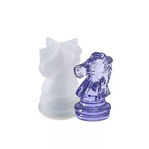 Silicone mold to make the 3D chessboard rider 42x24 mm resin x1