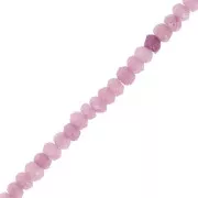 Faced, flattened round beads, 4.5x3mm, dyed gemstone (Lilac Quartz), 35 cm