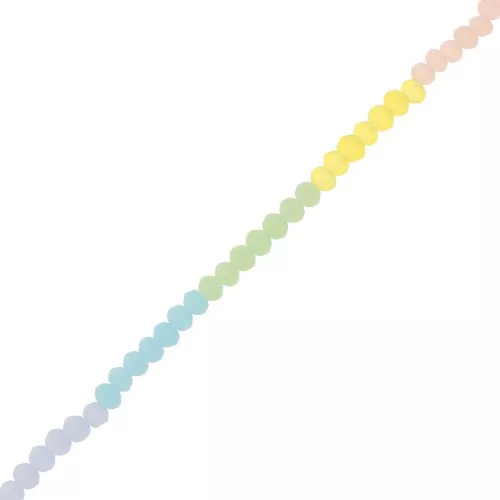 3x2.5mm Round faceted beads - flattened - Transparent pastel matt x45cm