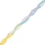 3x2.5mm Round faceted beads - flattened - Transparent pastel matt x45cm