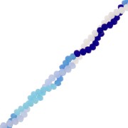 3x2.5mm Round faceted beads - flattened - Multi-blue matt x45cm