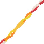 3x2.5mm Round faceted beads - flattened - Red - Yellow matt x45cm