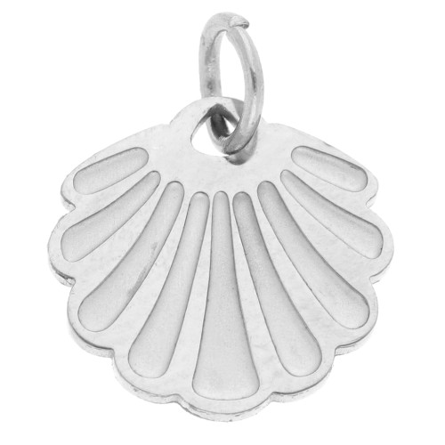 Shell charm 9x10 mm - 304 stainless steel x1