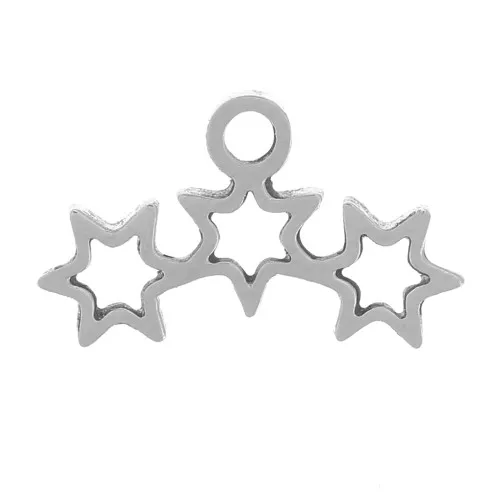 6.5x11mm 304 Stainless Steel Star Charm x1