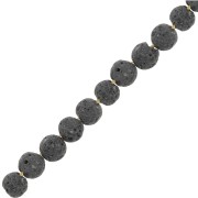 4mm Round Lava Stone Beads - Dark Grey x20