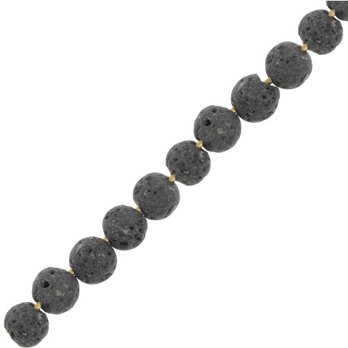 4mm Round Lava Stone Beads - Dark Grey x20