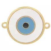 12mm 304 Stainless Steel spacer with mother of pearl & epoxy resin eye - Gold x1