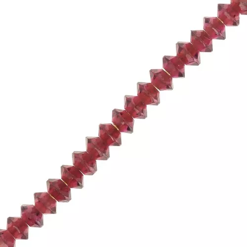 3x1.5mm Round faceted gemstone lentils - Garnet x20