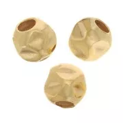 3mm Round crinkle effect bead - Gold filled x10