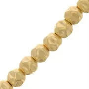 3mm Round crinkle effect bead - Gold filled x10