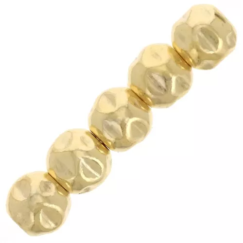 Crinkle effect round beads 4 mm - Gold filled (gold laminated) x10