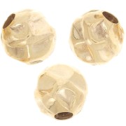 5mm Round crinkle effect bead - Gold filled x1