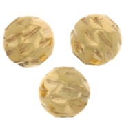 6mm Round crinkle effect bead - Gold filled x1