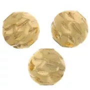 6mm Round crinkle effect bead - Gold filled x1