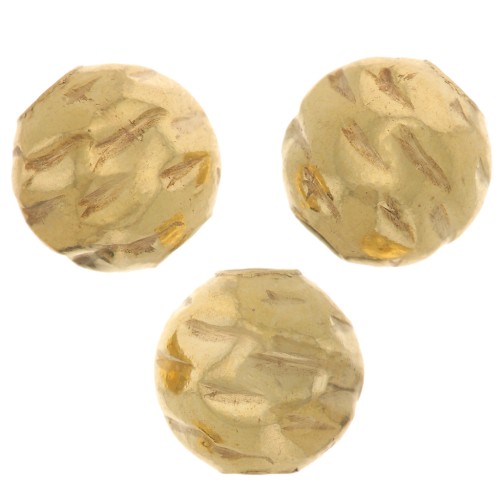 6mm Round crinkle effect bead - Gold filled x1