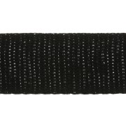 30mm Wide Metallic strap - Black - Silver x1m