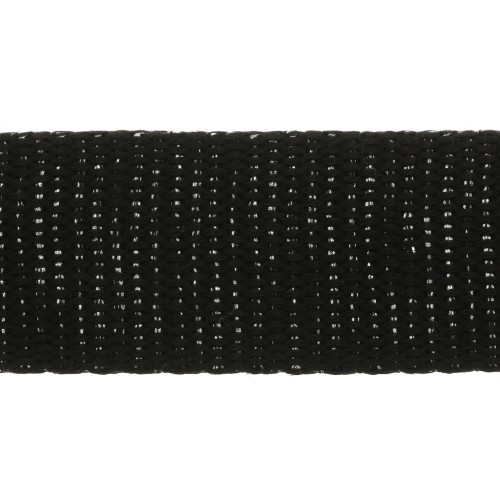 30mm Wide Metallic strap - Black - Silver x1m