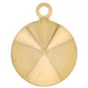 10mm pendant setting for 1122 PureCrystal cabochon - Gold Tone x1
