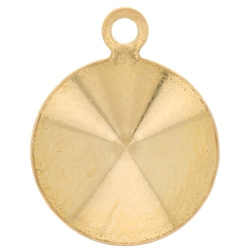 10mm pendant setting for 1122 PureCrystal cabochon - Gold Tone x1