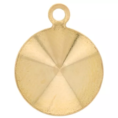 10mm pendant setting for 1122 PureCrystal cabochon - Gold Tone x1