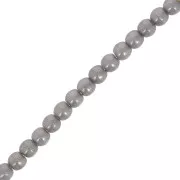 3mm Czech recycled glass beads - Alabaster Charcoal Grey x50
