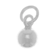 5mm 925 Sterling Silver Ball Charm with closed ring x1