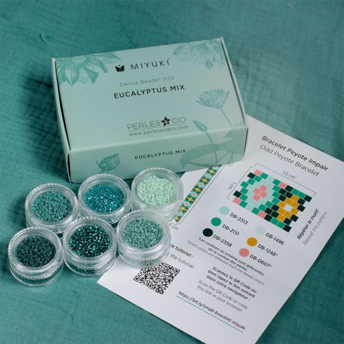Miyuki By Perles & Co Beads Kit - Miyuki Delica 11/0 Eucalyptus Mix x1