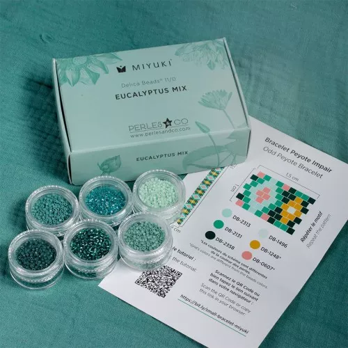 Miyuki By Perles & Co Beads Kit - Miyuki Delica 11/0 Eucalyptus Mix x1