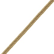 3mm Italian-made Luxor Soutache - Light brown - Gold x1m