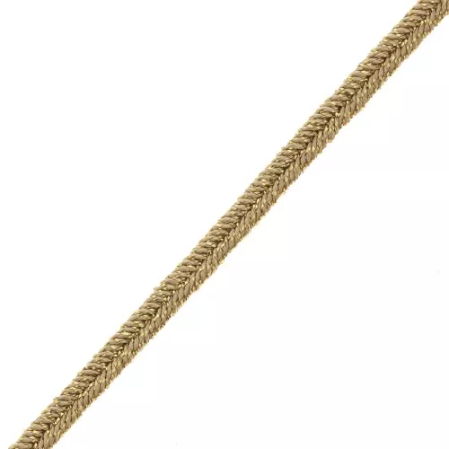 3mm Italian-made Luxor Soutache - Light brown - Gold x1m