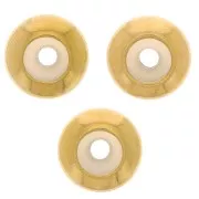 9mm 304 Stainless Steel stopper bead with 3mm hole - Gold Tone x1