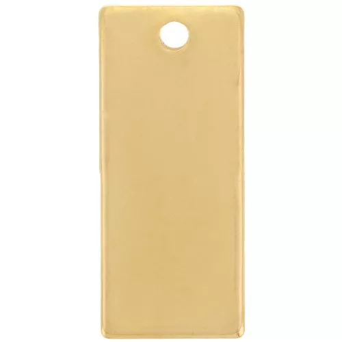 21x9mm 304 Stainless Steel Rectangle Pendant- Gold Tone x1