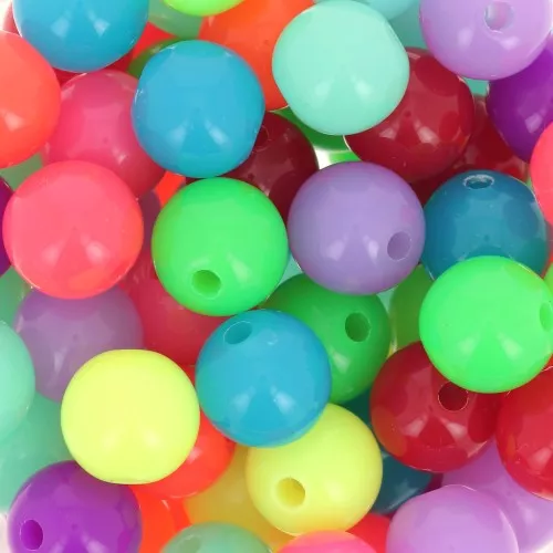 8mm Round beads assortment - Multicolored neon x30
