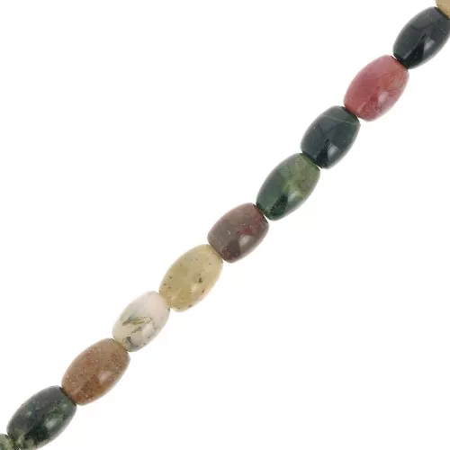 6.5x4mm Gemstone olive beads - Indian Agate x39cm