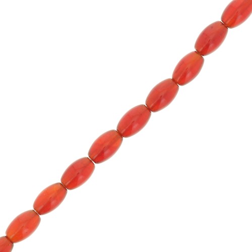 6.5x4mm Gemstone olive beads - Carnelian x35cm