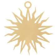 16mm Hollow sun pendant by Perles&Co - Fine gold plated x1