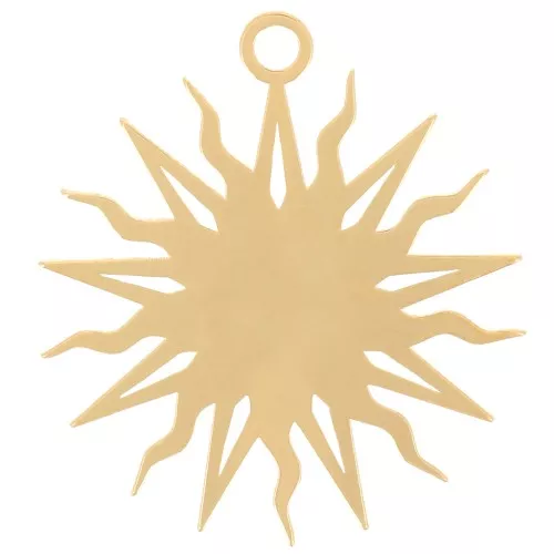 16mm Hollow sun pendant by Perles&Co - Fine gold plated x1
