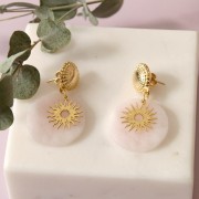 16mm Hollow sun pendant by Perles&Co - Fine gold plated x1