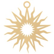 16mm Hollow sun pendant by Perles&Co - sun pattern - Fine gold plated x1