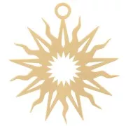 16mm Hollow sun pendant by Perles&Co - sun pattern - Fine gold plated x1