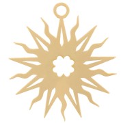 16mm Hollow sun pendant by Perles&Co - cloverleaf pattern - Fine gold plated x1|raw }}